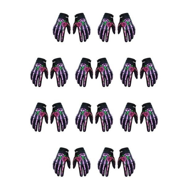 Guantes de otoño invierno Minnieouse para motocicleta ciclismo impermeables y duraderos esqueleto rosa XL