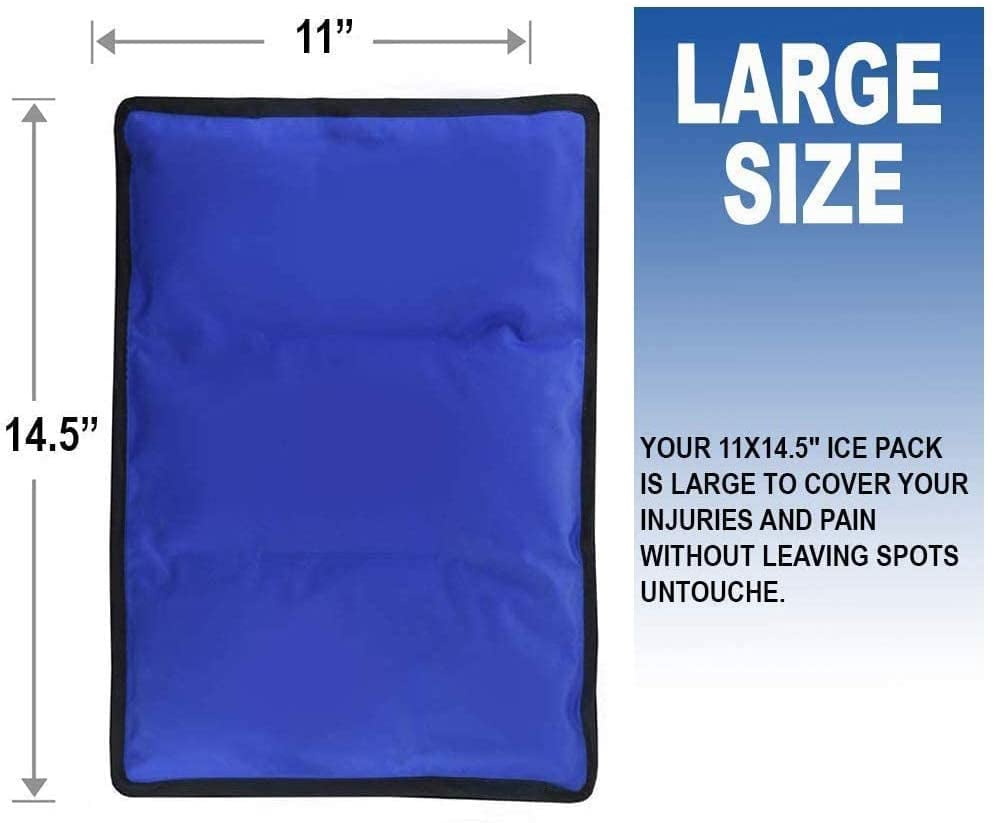 Gel Cold & Hot Pack - 11x14.5" Reusable Warm or Ice Pack for Injuries, Hip, Shoulder, Knee, Back Pain - Hot & Cold Compress for Swelling, Bruises, Surgery - Heat & Cold Therapy