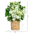 thumbnail image 4 of Nearly Natural Mixed Flower Artificial Arrangement in Weave Basket - 31" - White and Green, 4 of 8