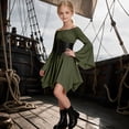 thumbnail image 4 of Pirate Dress Tween Off Shoulder Girls Renaissance Dress with Corset Belt Flowy Fairy Costume Girl, 4 of 8