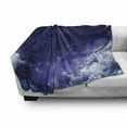 thumbnail image 3 of Space Soft Flannel Fleece Throw Blanket, Dreamy Night Stars Clouds Comets Ethereal Evening Surreal Calm Scene Picture, Cozy Plush for Indoor and Outdoor Use, 60" x 80", Purple White, by Ambesonne, 3 of 6