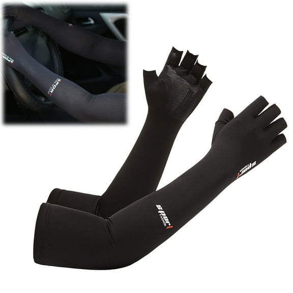 A Pair of Ice Sleeves Clearance! Arm Sleeves with Thumb Holes Women Men 50 Compression Long Arm Cover