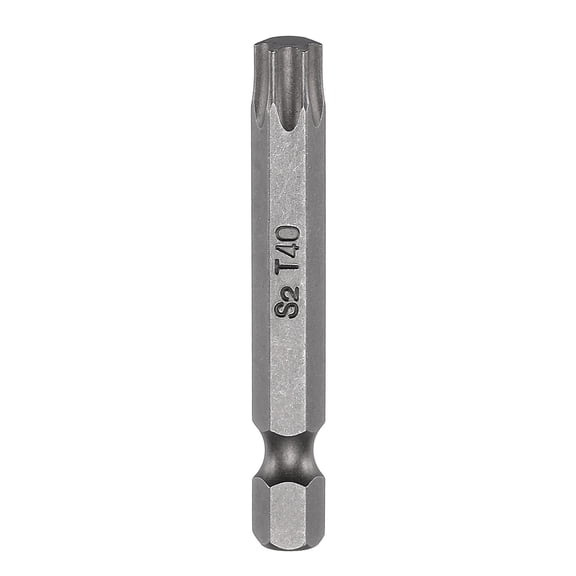 Uxcell T40 Torx Screwdriver Bit 1/4" Hex Shank 50mm/2" Length Magnetic Star 6 Point Head S2 Steel Screw Driver Bit for Electric Manual Screwdrivers Repair