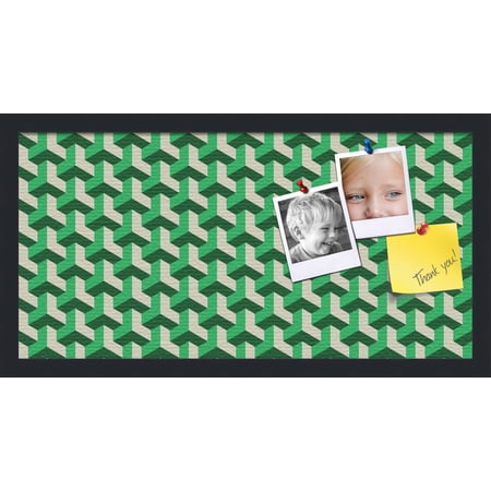 PinPix 24x12 Custom Cork Bulletin Board Baus Green Beige Poster Board Has a Fabric Style Canvas Finish Framed in Baus Green Beige by ArtToFrames (PinPix-1531)