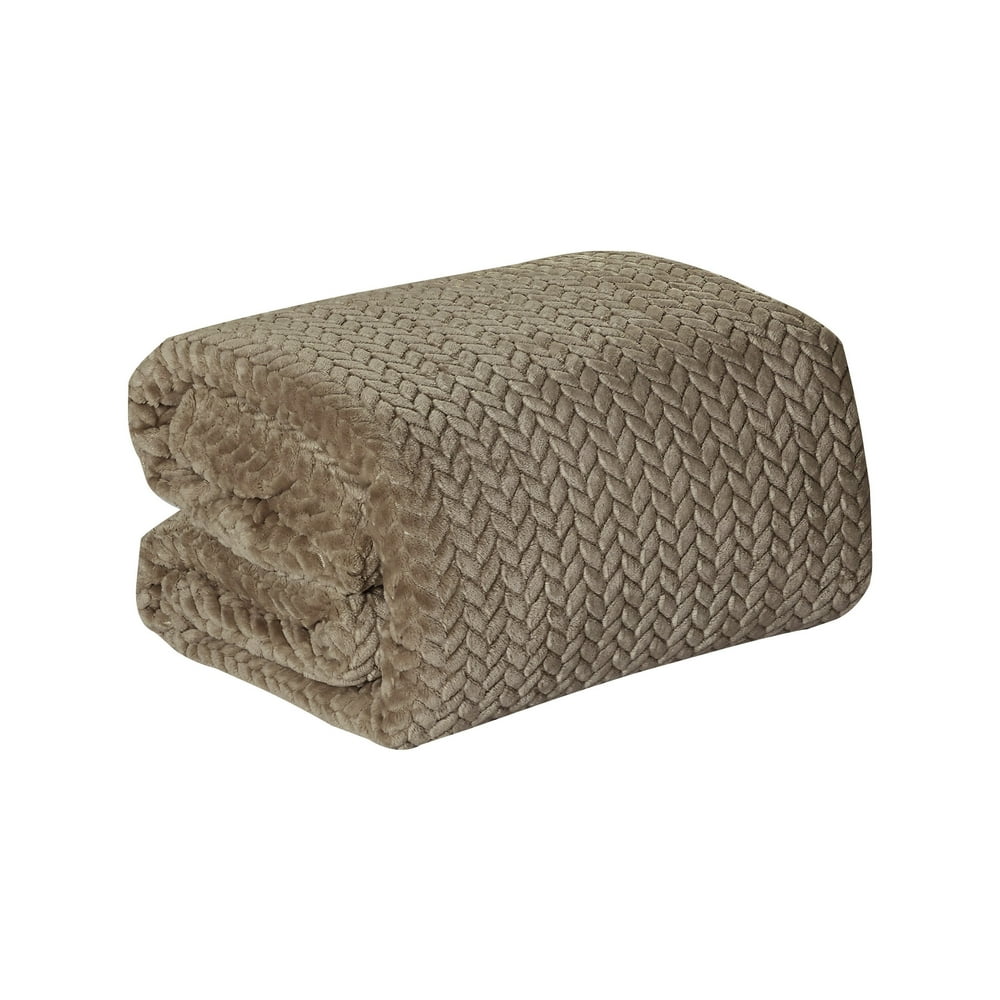 SimpleElegance Chevron Braided Jacquard Textured Oversize Throw Blanket