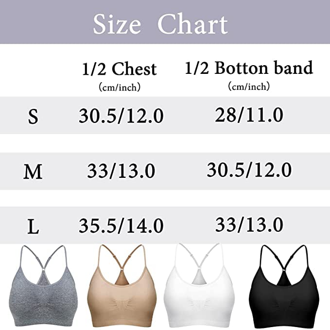 3 Pack Women's Sports Bra sports bras for women with padding Workout Crop  Tops for Women A-M