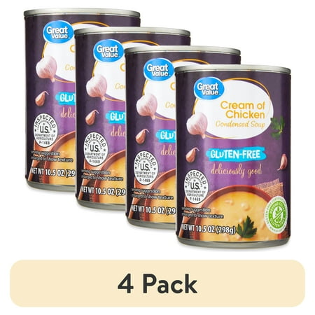 (4 pack) Great Value Gluten Free Cream of Chicken Condensed Soup 10.5 oz