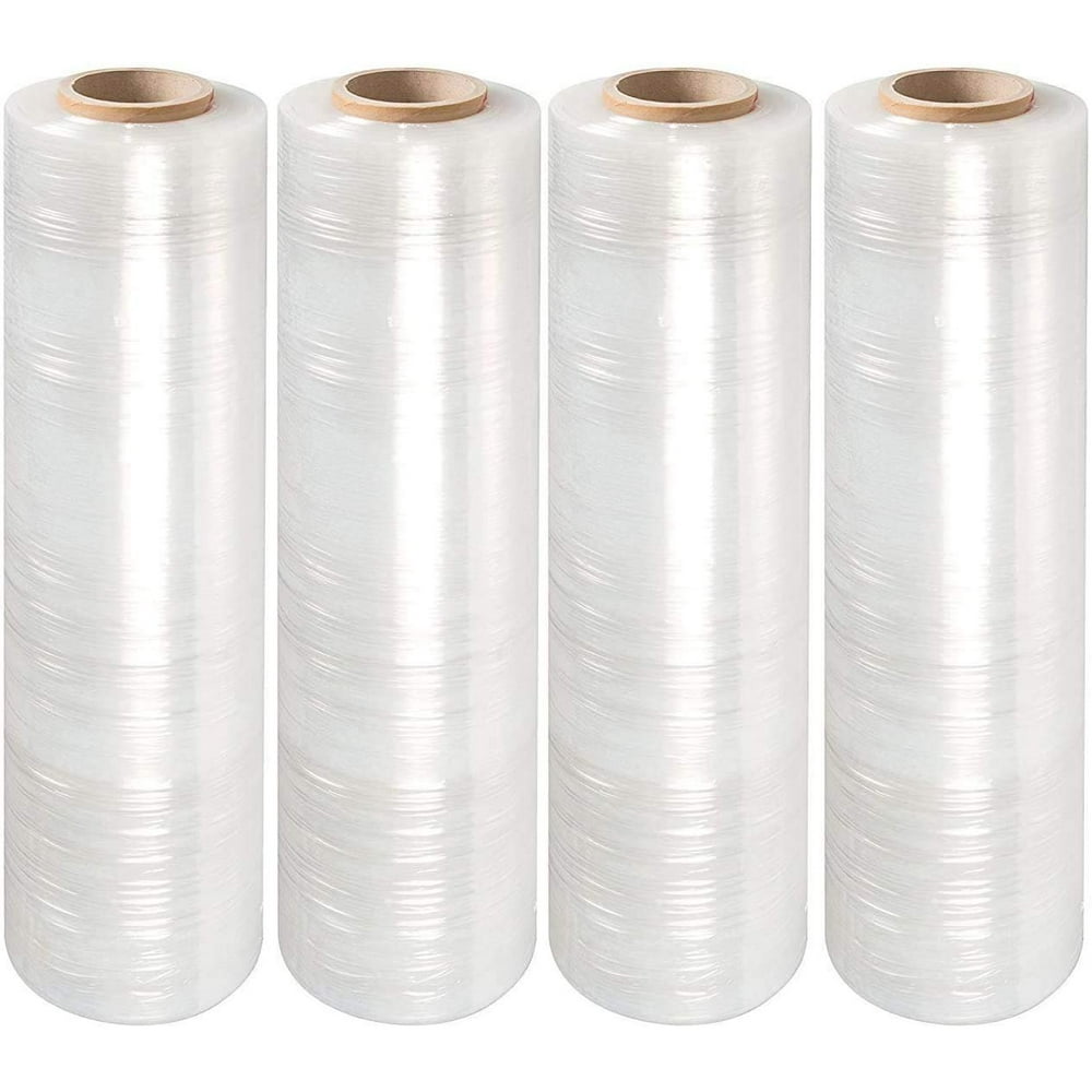 4 Rolls of Blown Hand Stretch Film 12" x 2000'. Clear Hand Stretch Wrap