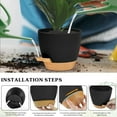 thumbnail image 5 of Katinyos 5Pack Self Watering Plant Pots with Drainage Hole and Water Storage, 7/6.5/6/5.5/5 inch Self Watering Planters, Self-Watering Indoor Planters for Flower, Plants, Herbs, Cactus, 5 of 9