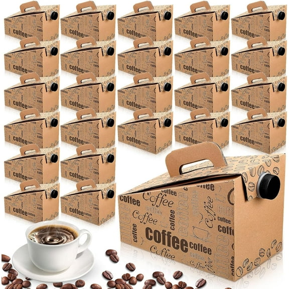 20 Pack Coffee Boxes for Catering 96 oz Insulated Portable Disposable Coffee Dispenser with Handle for Catering Liquid Carrier