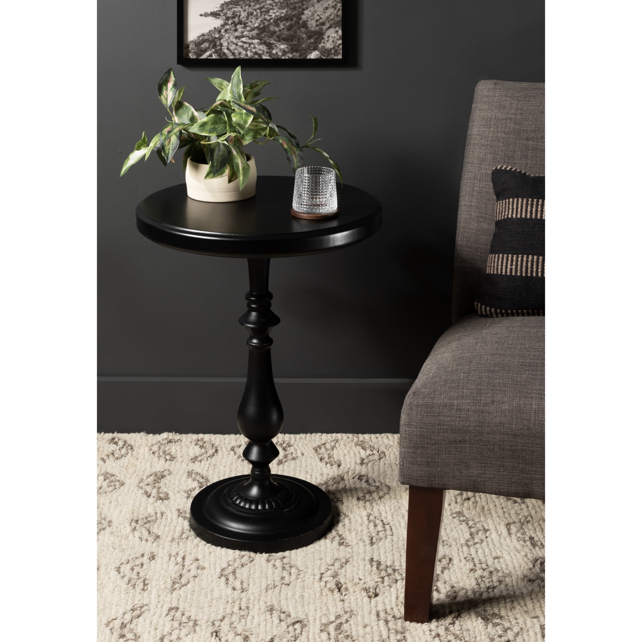 Kate and Laurel Wixley Round Wood and Metal Side Table, 18 x 25