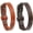 Light Brown/Dark Brown, variant on Leather Belt Bracelet for Men Women, Thin Vintage Cowhide Buckle Cuff Wristband, Adjustable Unisex Retro Bracelet Gift
