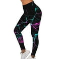 thumbnail image 5 of YUEHUA Women's Marble Print Honeycomb Yoga Leggings, Tummy Control Butt Lifting Pants, High Waist Compression Workout Tights, 5 of 6