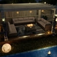 thumbnail image 5 of Kullavik Outdoor Patio Furniture Set with Fire Pit Table 11-Piece Outdoor Furniture Rattan Wicker Sectional Sofa Patio Conversation Sets with 43in 55,000 BTU Propane Gas Fire Pit Table,Sand, 5 of 8