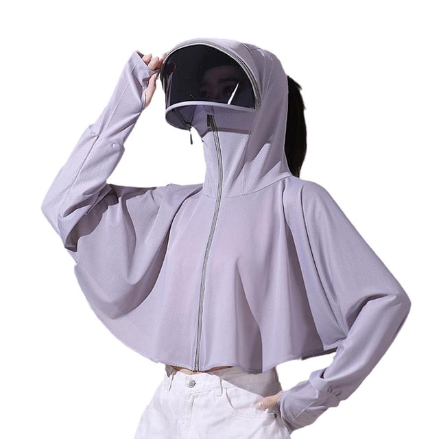 LUVCLS Ropa de protección solar de verano para mujer, ligera y transpirable, de seda, para playa, hielo, caliente, W5