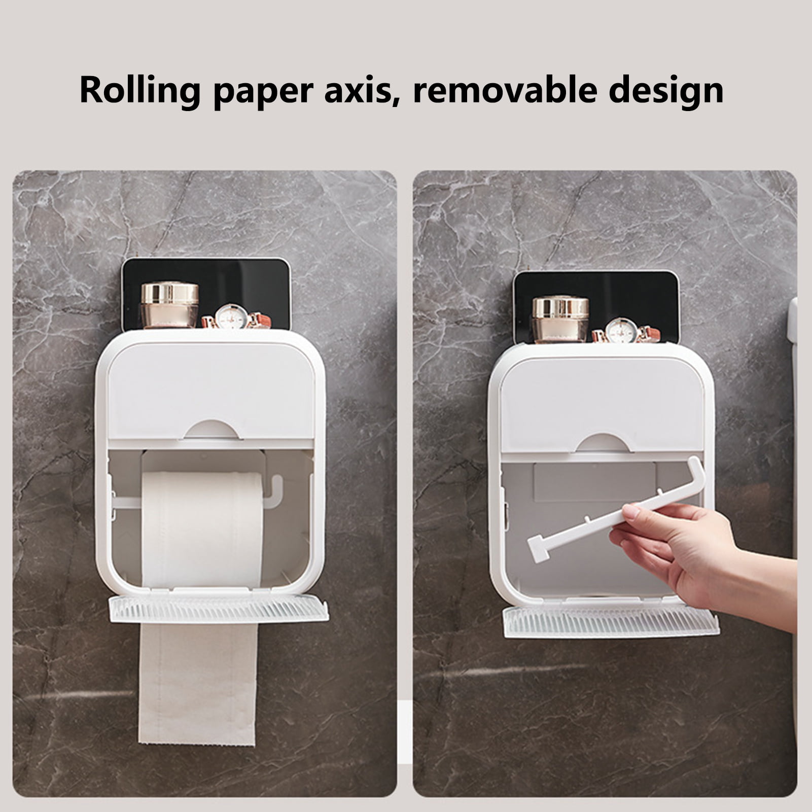Serlium Wall Mount Paper Holder ABS Toilet Paper Organizer Stand Punch Free Toilet  Tissue Box Toilet Tissue Storage for Bathroom Kitchen Washroom Powder  Room(Blue) - Yahoo Shopping