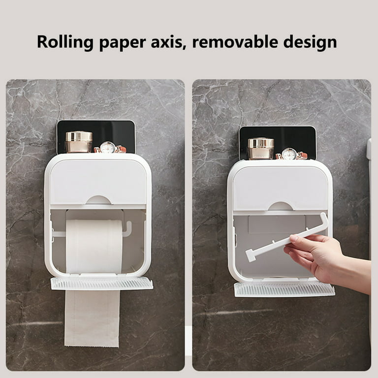Large Toilet Paper Holder with Shelf and Storage – Light Escape