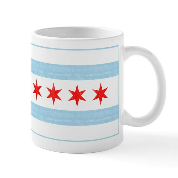 CafePress - Chicago Flag - 11 oz Ceramic Mug - Novelty Coffee Tea Cup