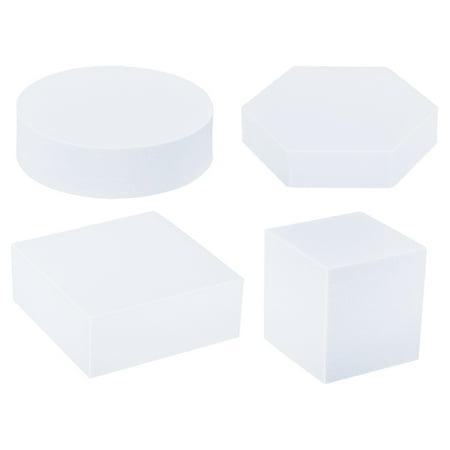 Image of Uxcell Photography Background Props Set Hard Foam Square Round Hexagon Photo Props Geometric Cube White