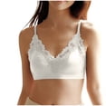 thumbnail image 4 of Bxsruta Wirefree Lace Bralette for Women Comfort Lightly Padded Wireless Bra Seamless Thin Straps V Neck, 4 of 8