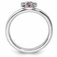 thumbnail image 4 of Created Ruby Sterling Silver Rhodium Cross Ring, 4 of 10