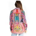thumbnail image 2 of Sakkas Iriss Women's Long Sleeve Button Down Blouse Top Shirt Floral Boho Casual - 572-Pink - L/XL, 2 of 5
