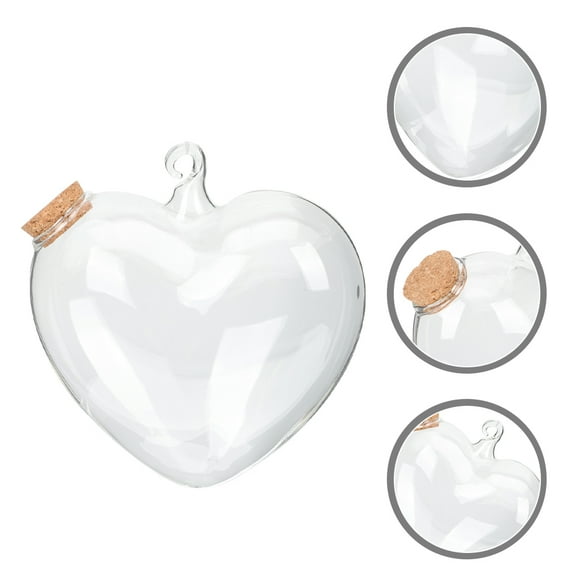 Masteelf Glass Jars Wishing Containers Bubble Pots Hearts Tiny Bottles Big Transparent