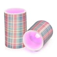 thumbnail image 7 of Yayeee Flameless Candles with Remote Flickering Battery Operated Multi Color Changing, Red Green Tartan Pattern, 7 of 7