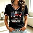 thumbnail image 2 of AHMOMEI Women's 9/11 25th Anniversary T Shirts American Flag Print We Will Never Forget Tshirt Vintage Hope Patriotic Courage Sept 11 Memorial Shirt Black M, 2 of 4