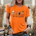 thumbnail image 4 of Camiseta Camisetas gráficas con cuello redondo Top holgado Traje informal de calle para mujer (Naranja L) Kuymtek Naranja T L para Mujer, 4 of 6