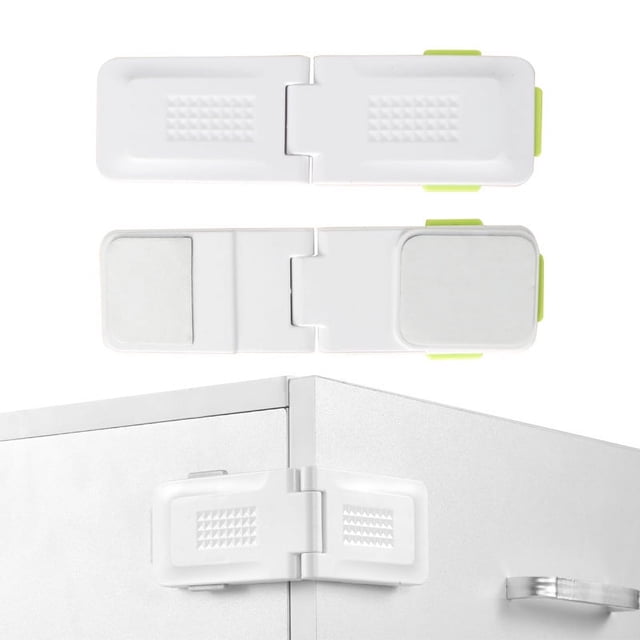 Juego de 4 cerraduras de seguridad para bebés, color verde, armario y cerradura, cerradura de puerta corredera, cerradura de seguridad para niños para cajón, puerta, Ref.