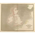 thumbnail image 2 of Vintage Maps 23x20 Gold Ornate Wood Framed with Double Matting Museum Art Print Titled - British Isles Waves High Water and Tides, 2 of 4