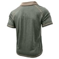 thumbnail image 3 of Men's Collared Polo Shirt Short Sleeve Contrast Trim & Pocket Casual T-Shirt Stylish & Breathable For Spring And Summer Daily Wear Tops,Green,L, 3 of 5