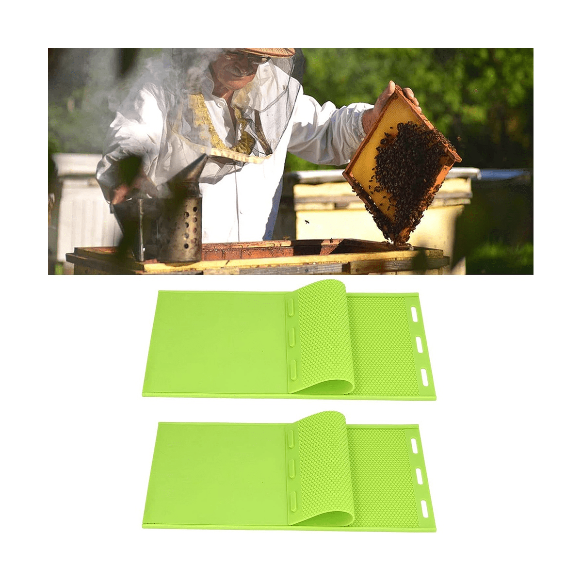 5.4mm Silicone Beeswax Sheet Mold, Beeswax Foundation Stamper Mold Beekeeping Equipment Nest Foundation