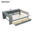 thumbnail image 6 of Newest Wood Full Size Platform Bed with Storage Shelves, Drawers, Charging Station , Upholstered Headboard, Gray, 6 of 9