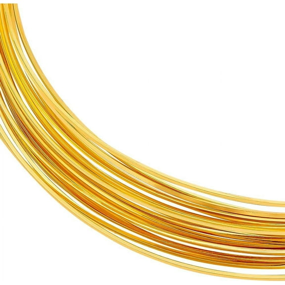 Brass Wire Square Wire Golden 22 Gauge 0.6x0.6mm 16.40 Feet(5m)/pc