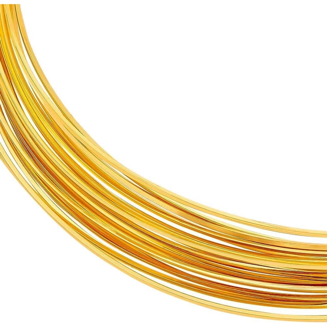 Alambre de cobre cuadrado de calibre 23 de 16 pies, alambre de metal flexible para manualidades, para hacer collares, pulseras y otros proyectos hechos a mano.