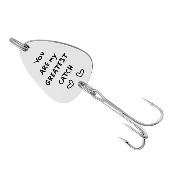 QUETO 2pc Personalized Fishing Lure Hook Engraved Fishing Hook Lure Fathers  Day Gift1pc Personalized Fishing Lure Hook Engraved Fishing Hook Lure Fathers  Day Gift 