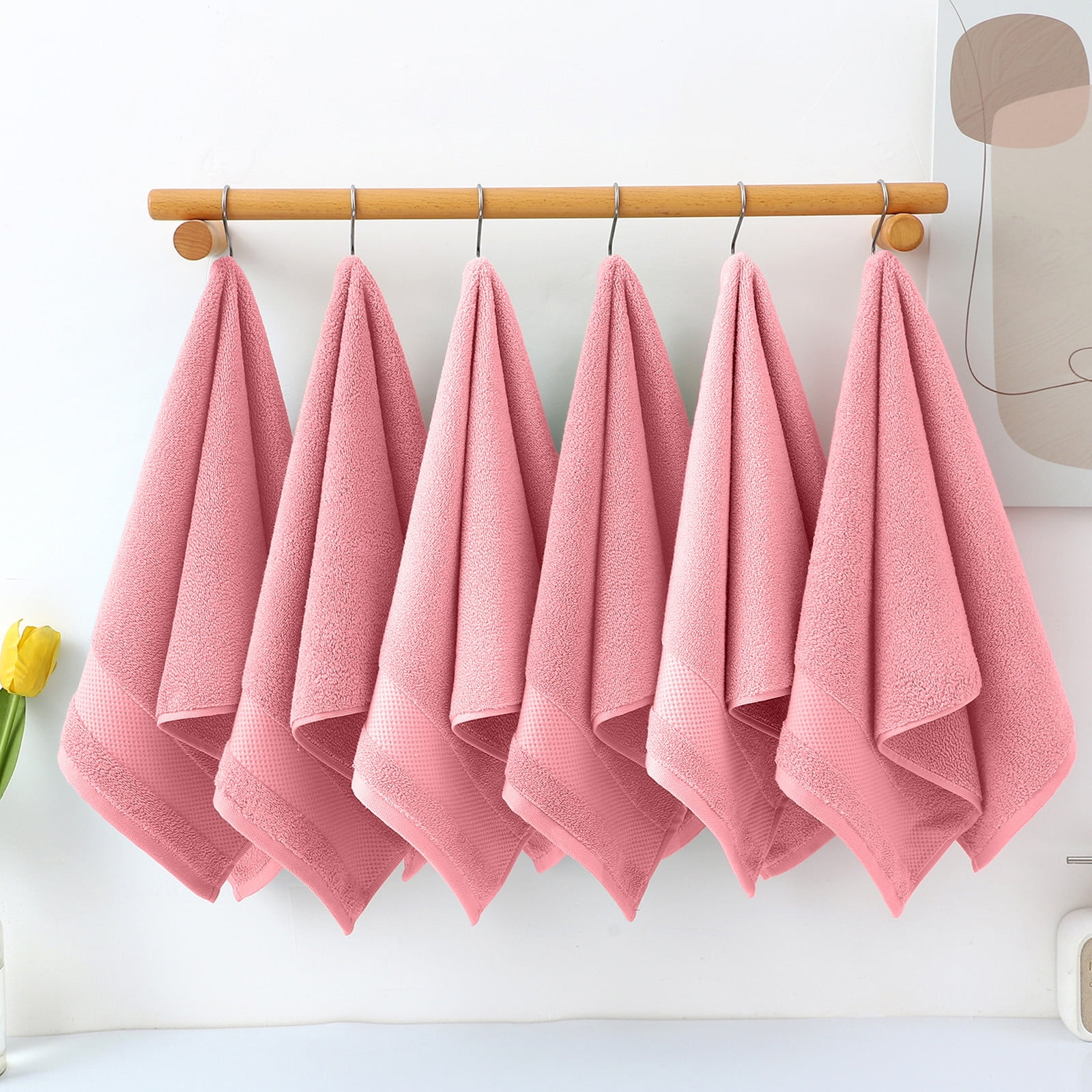 Summer Savings Clearance! Boovnll 5 Pack Hand Towels for Bathroom, 13x29" Super Soft & Absorbent Quick Dry Solid Color Cotton Towels, Thicken Microfiber Hand Towels for Hotel, Pool, Spa, Beach, Towels