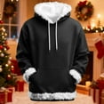 thumbnail image 3 of ZCFZJW Athletic Hoodie Tops for Men Lightweight Fuzzy Trim Casual Fall Long Sleeve Drawstring Hooded Pullover Sweatshrits Trendy Oversized Regular Fit Cozy Outwear with Pockets Black L, 3 of 10