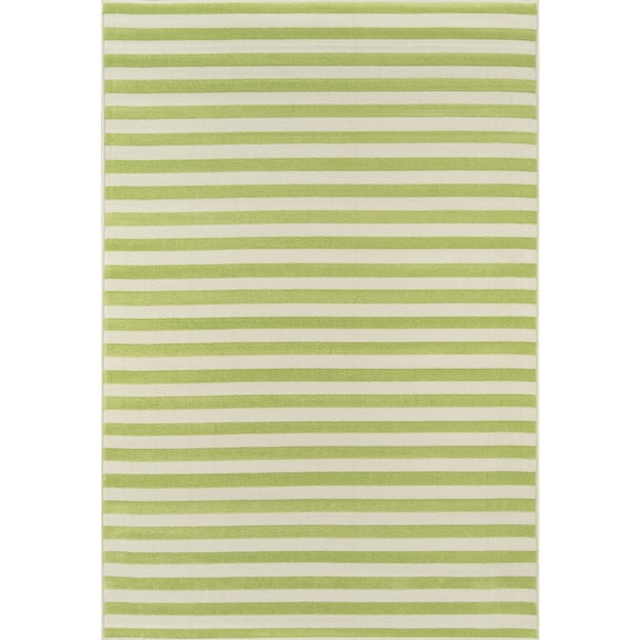 Momeni Baja Stripe Indoor Outdoor Rug Green 1'8" x 3'7" 2' x 3' Accent, Outdoor, Indoor