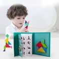 thumbnail image 1 of LEEYNEER Tangram Puzzle Magnetic Pattern Block Book Road Trip Game Educational Toy, 1 of 8