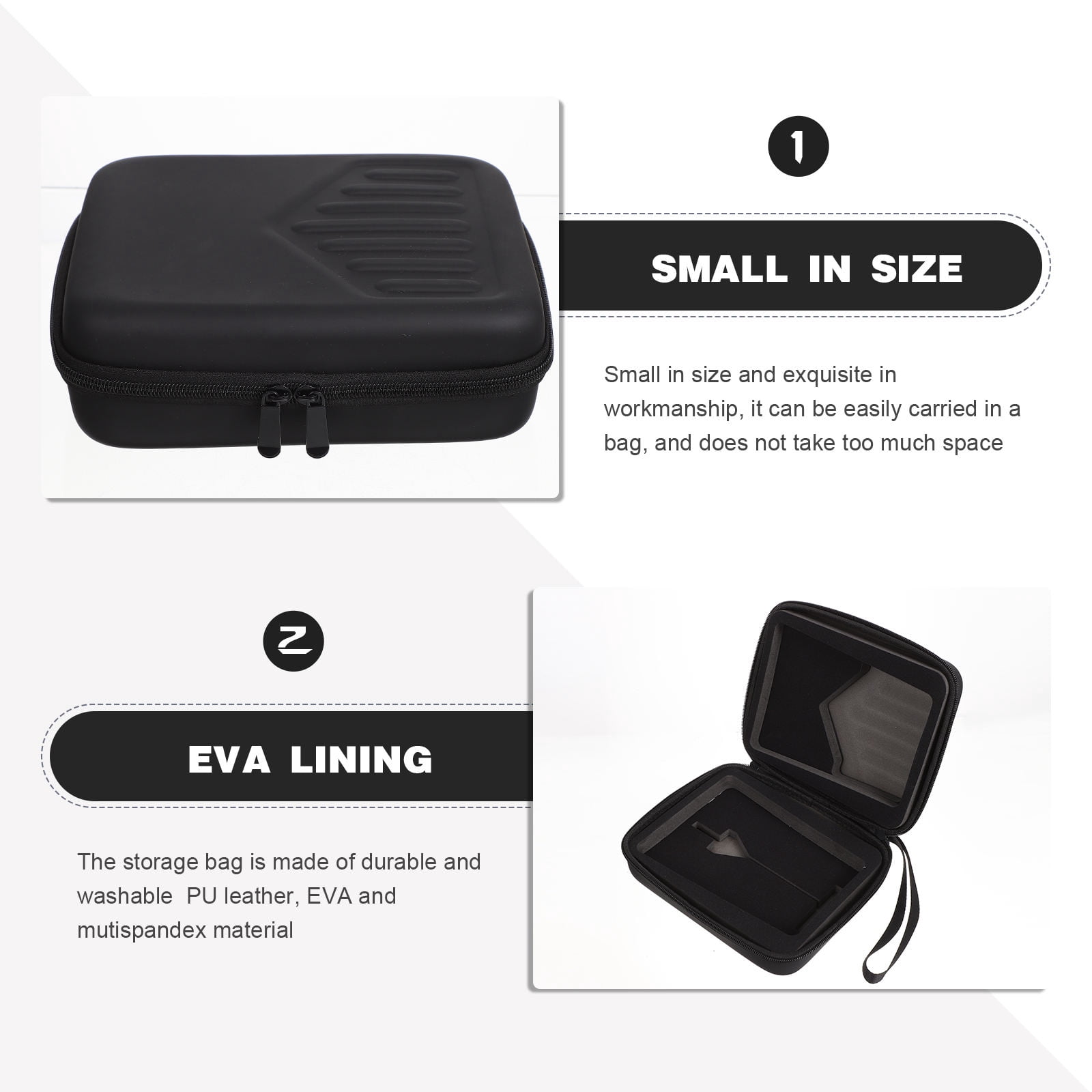 UPOUART 1Set Kalimba Pouch for Thumb Piano with Dustproof and Scratch-resistant Features in Black EVA