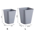 thumbnail image 3 of Rubbish Bin Large Opening No Lid Strong Loading Simple Style Square Kitchen Bathroom Living Room Striped Trash Can for Car, 3 of 12