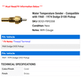 thumbnail image 2 of Water Temperature Sender - Compatible with 1968 - 1974 Dodge D100 Pickup 1969 1970 1971 1972 1973, 2 of 2
