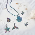 thumbnail image 5 of 24Pcs 2 Style 3 Colors Starfish Shell Pendants Ocean Seashell Pendants Marine Life Charms Golden Sea Animals Charms Stainless Steel Dangle Pendants for Jewelry Making Hole: 2mm Colorful, 5 of 9