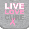 thumbnail image 4 of Inktastic Live Love Cure Breast Cancer Boys or Girls Baby Bib, 4 of 4