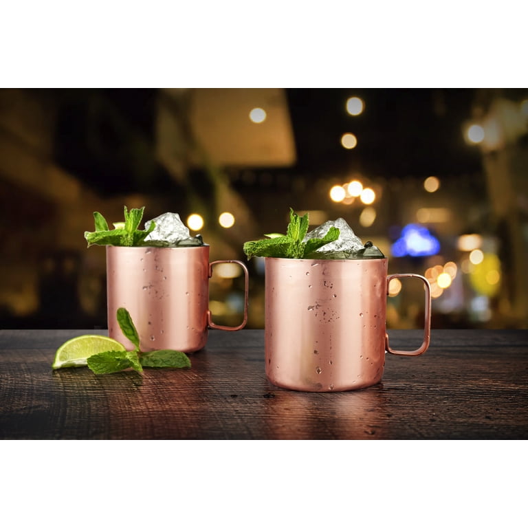 Brushed Copper Moscow Mule Mug 18oz, Set of 2 - Walmart.com