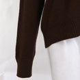 thumbnail image 3 of Gibobby Suéter para mujer, Suéter Ligero de Cuello Redondo Suéter para Mujer, para otoño e invierno(Caqui,CH), 3 of 5