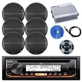 thumbnail image 1 of JVC KDR99MBS Marine Stereo Receiver Bundle Kit With Remote Control + 6 Enrock 6.5" Marine Speaker + Pyle 4 Ch 400w Waterproof Amplifier + Enrock Wire Antenna + Enrock 50ft Speaker Wire (Black), 1 of 7